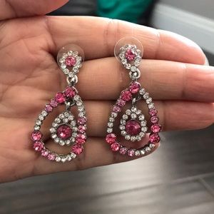 Beautiful pink & silver earrings